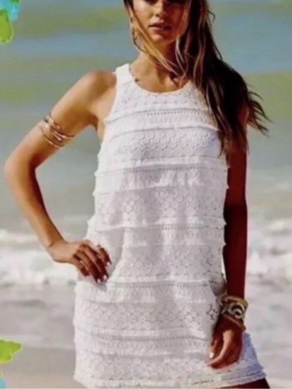Lilly Pulitzer Annette Shift Lace Dress Resort White Fringe Sz 6 Resort Wear - Picture 4 of 11
